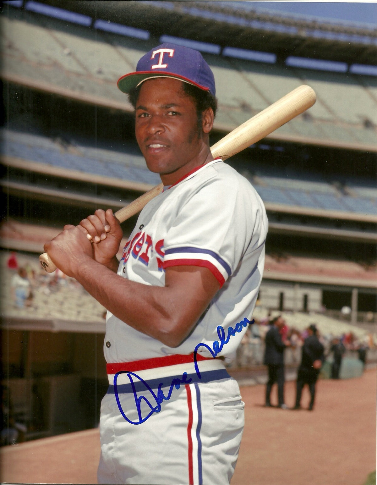 DAVE NELSON TEXAS RANGERS SIGNED AUTOGRAPHED 8x10 PHOTO W/COA