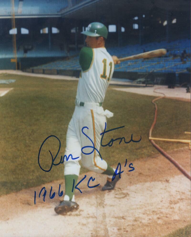 ROB STONE 1966 KC A'S  SIGNED AUTOGRAPHED  8X10 PHOTO W/ COA