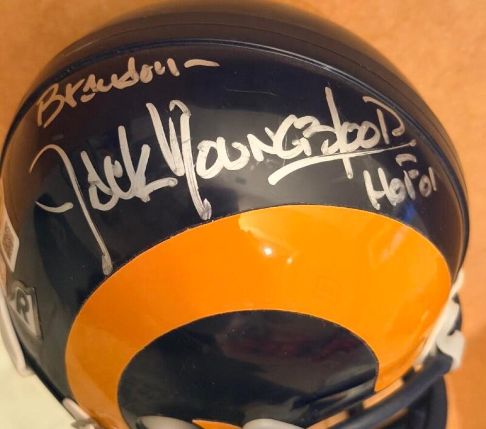 JACK YOUNGBLOOD LOS ANGELES RAMS HOF 01 SIGNED AUTO MINI HELMET BECKETT AUTH
