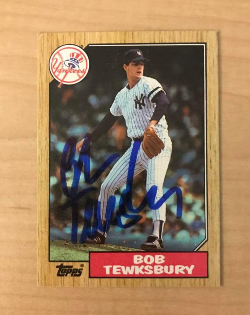 BOB TEWKSBURY NEW YORK YANKEES SIGNED AUTOGRAPHED 1987 TOPPS CARD #254 W/COA