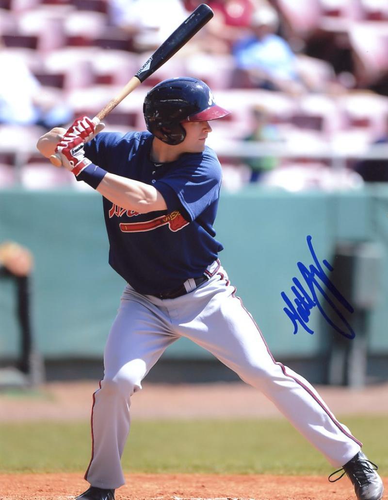 MATT LIPKA AT BAT ATLANTA BRAVES SIGNED 8X10 PHOTO W/COA