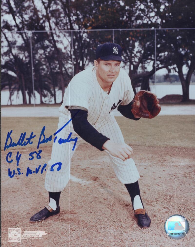 BULLET BOB TURLEY YANKEES CY YOUNG WS MVP SIGNED  8X10 PHOTO W/ COA