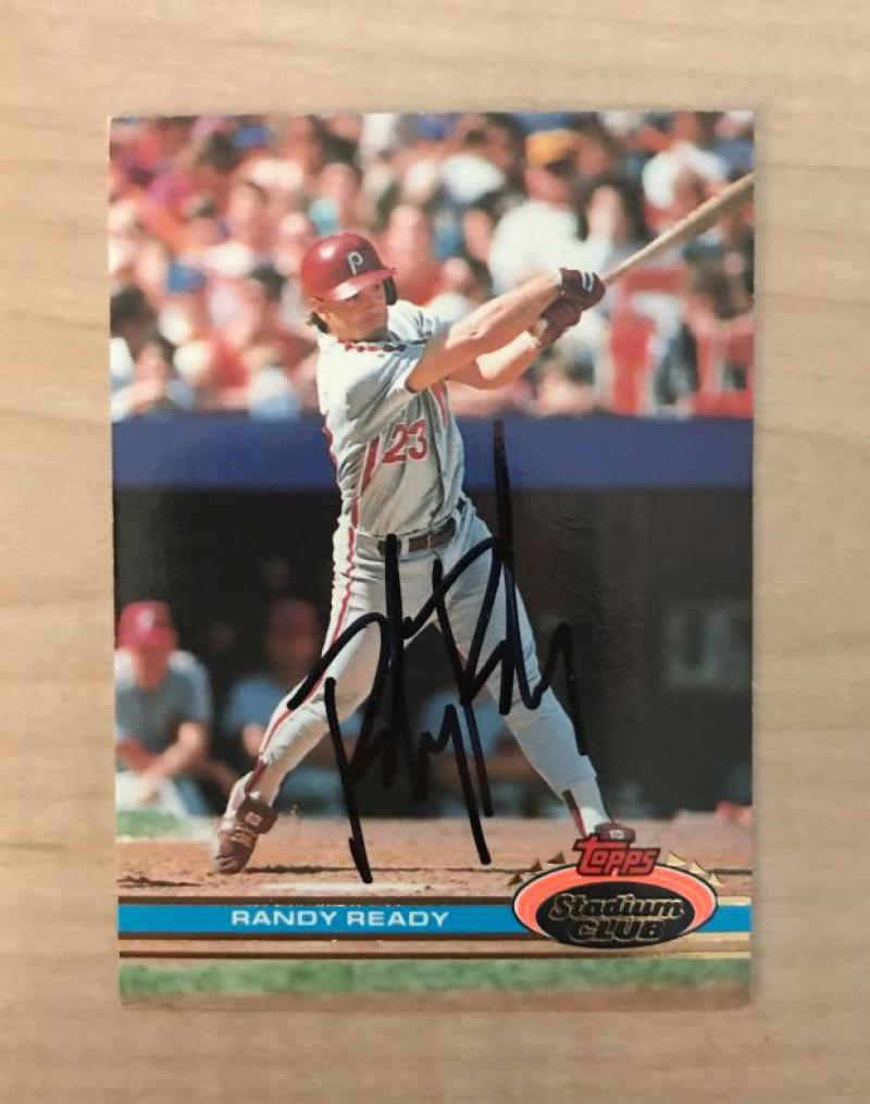 RANDY READY PHILADELPHIA PHILLIES AUTOGRAPHED 1991 TOPPS CARD #265 W/COA