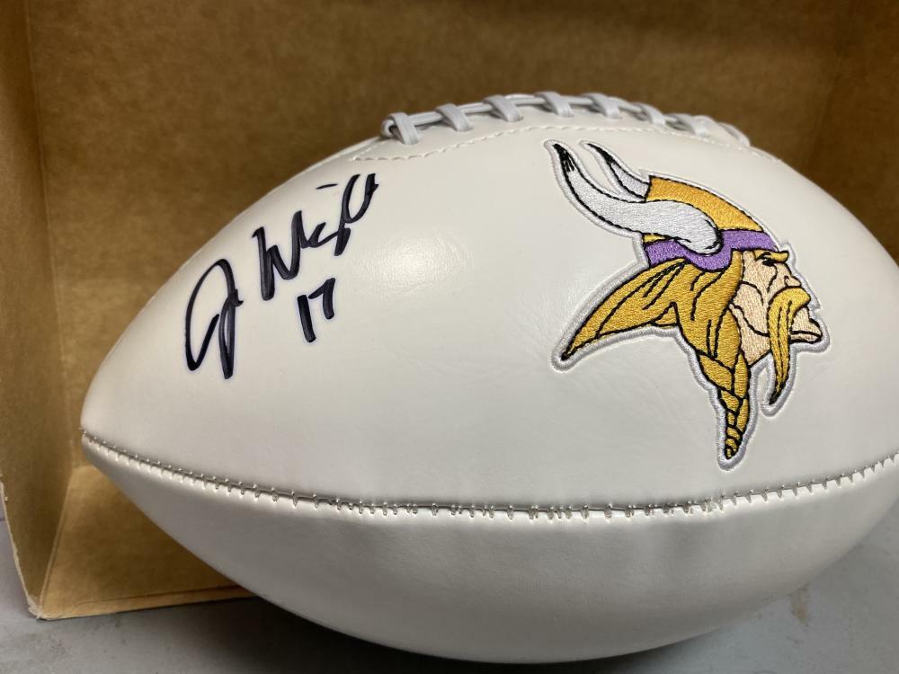 JARIUS WRIGHT MINNESOTA VIKINGS #17 SIGNED AUTOGRAPHED LOGO FOOTBALL