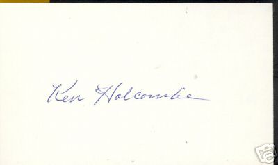KEN HOLCOMBE YANKEES  SIGNED 3X5 INDEX CARD