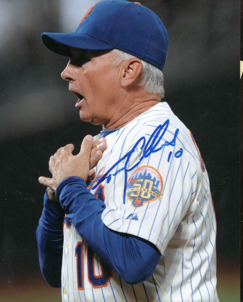 TERRY COLLINS  NEW YORK METS SIGNED AUTOGRAPHED 8X10 PHOTO W/ COA