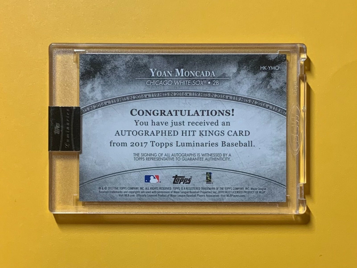 2017 TOPPS LUMINARIES AUTO YOAN MONCADA 119 HITS /5 #HK-YMO WHITE SOX 