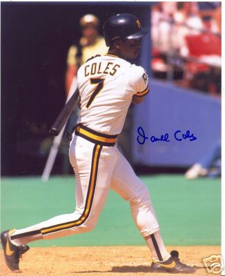 DARNELL COLES PITTSBURGH PIRATES SIGNED 8X10 PHOTO COA