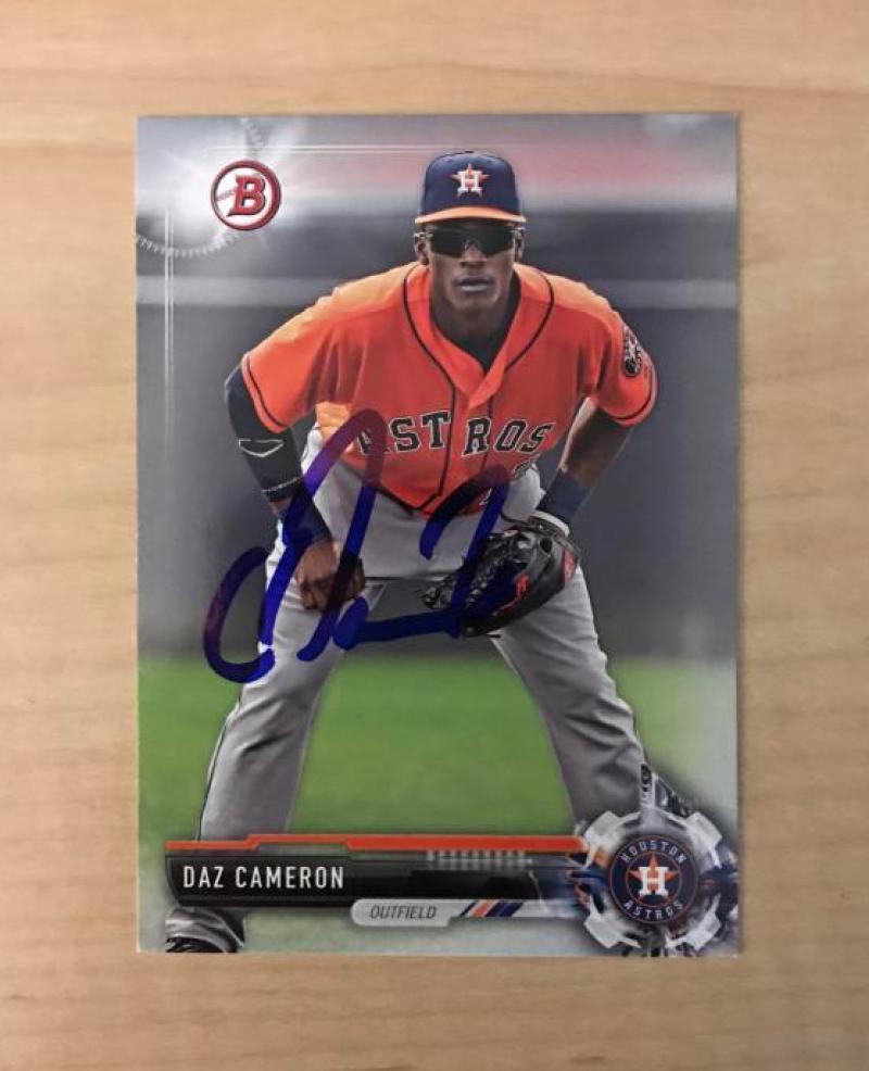 DAZ CAMERON HOUSTON ASTROS SIGNED AUTOGRAPHED 2017 BOWMAN CARD #BP95 W/COA