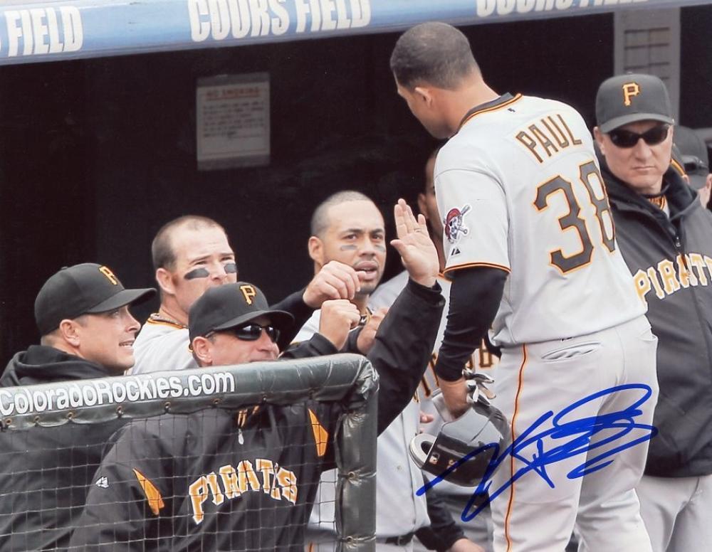 XAVIER PAUL PITTSBURGH PIRATES CONGRATULATE SIGNED AUTOGRAPHED 8X10 PHOTO W/COA 