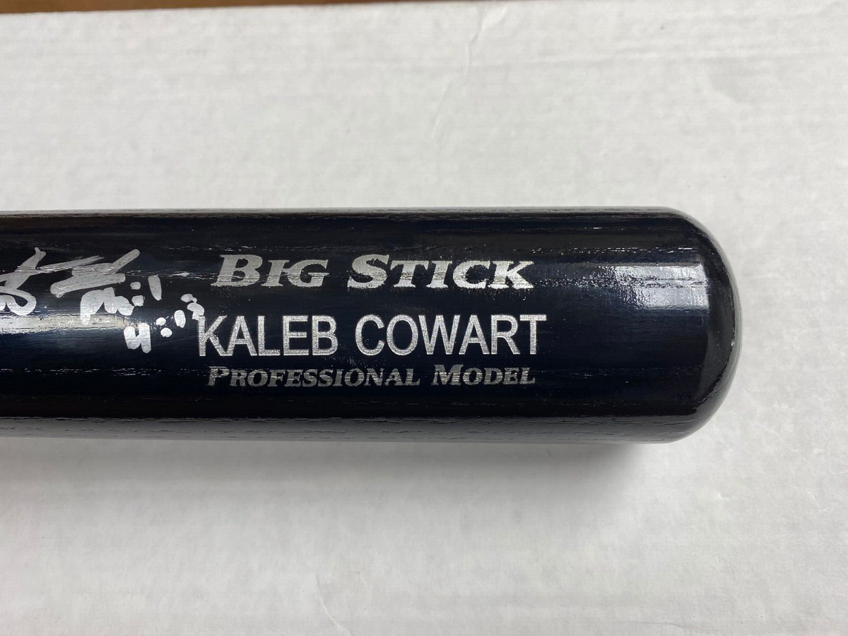 KALEB COWART ANGELS SIGNED AUTOGRAPHED AUTO BLACK RAWLINGS ENGRAVED BAT W/COA *