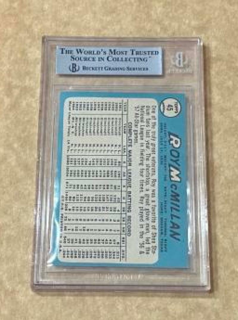 1965 TOPPS ROY MCMILLAN #45 METS SIGNED CARD BECKETT AUTHENTIC AUTO VINTAGE