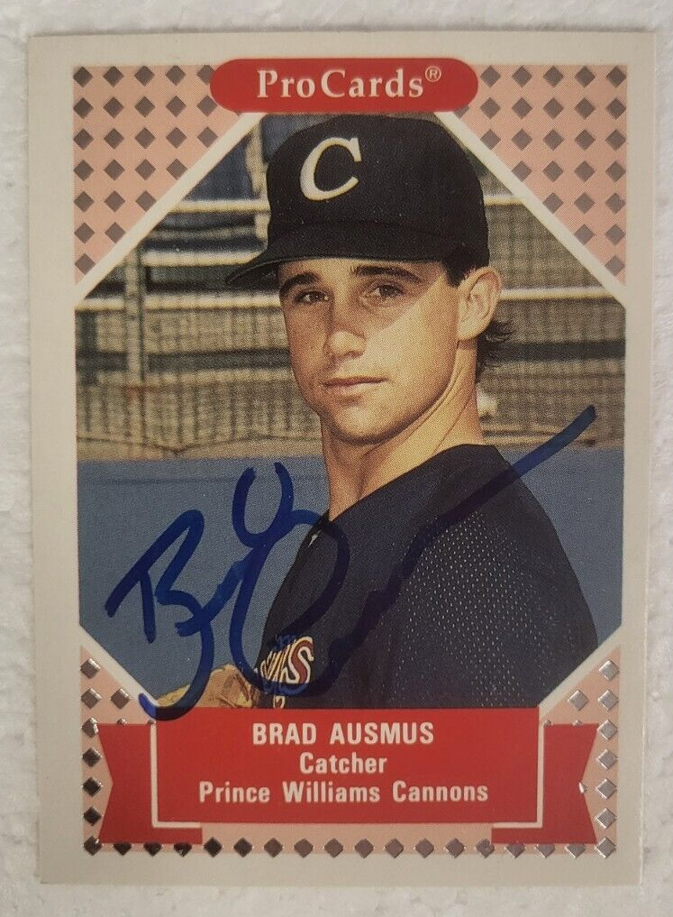 1991 PRO CARDS BRAD AUSMUS MINOR LEAGUE RC SIGNED AUTO CARD #120 W/COA