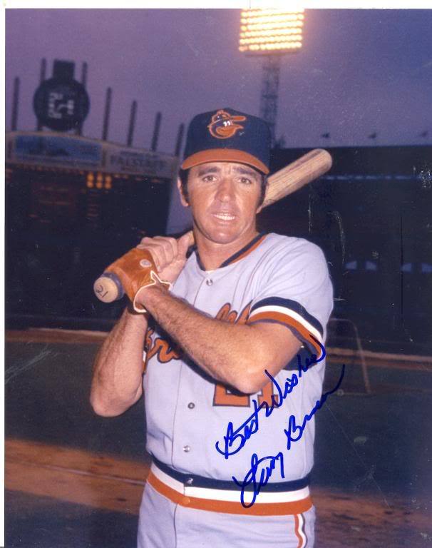 LARRY  BROWN  BALTIMORE   ORIOLES   SIGNED  8X10