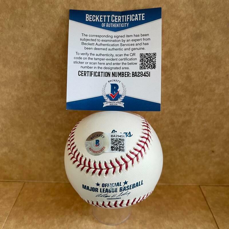 REY OLMEDO REDS WHITE SOX SIGNED AUTO M.L. BASEBALL BECKETT BA29451