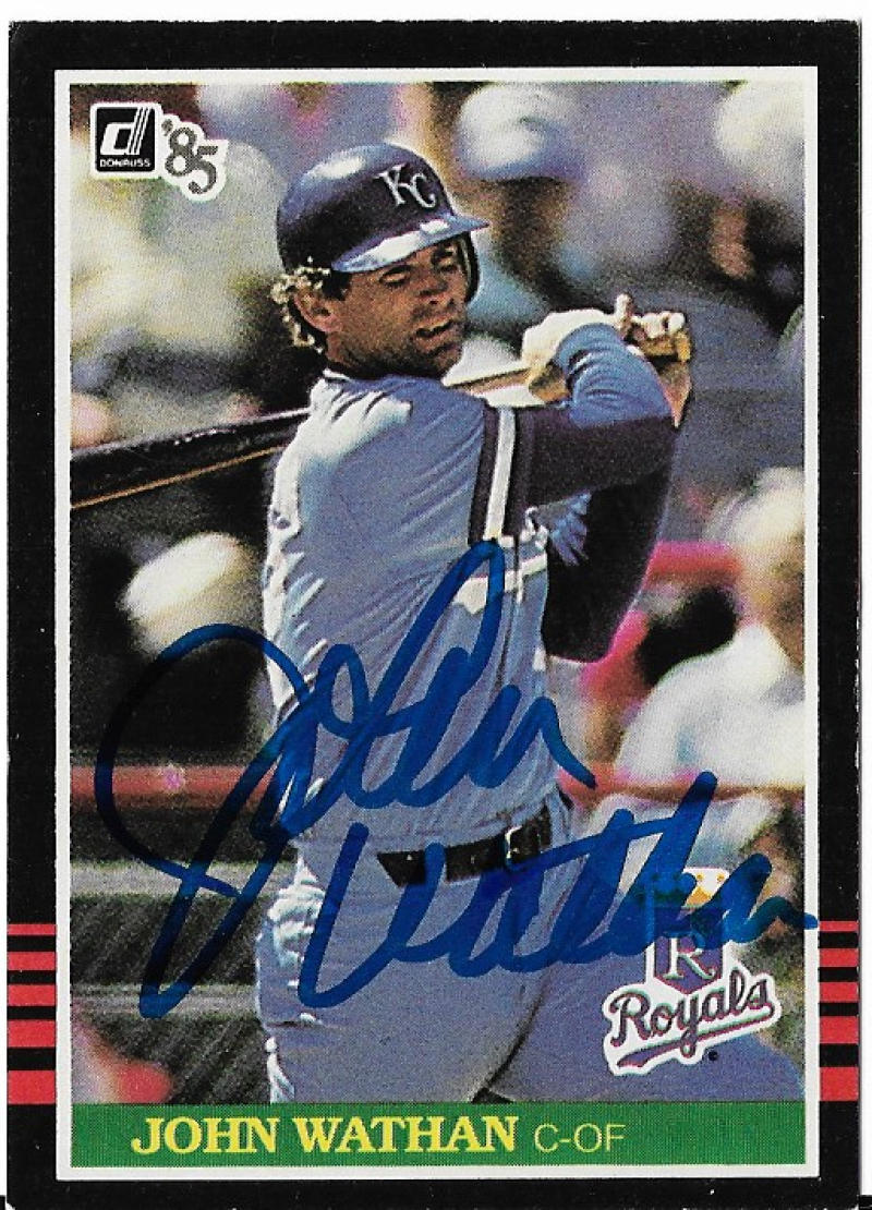 JOHN WATHAN KC ROYALS SIGNED AUTOGRAPH 1985 DONRUSS #466 CARD COA