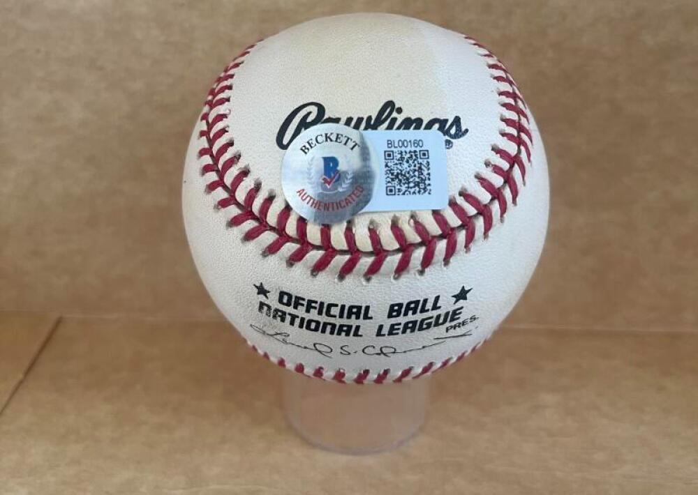 JUAN PIZARRO RED SOX/WHITE SOX SIGNED VINTAGE N.L. BASEBALL BECKETT AUTH