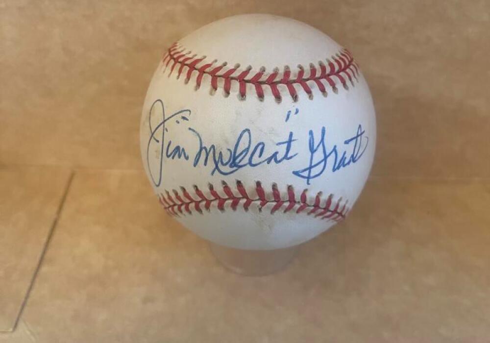 JIM "MUDCAT" GRANT TWINS SIGNED A.L. BASEBALL TONING BECKETT AUTH