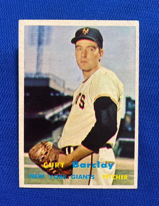 1957 TOPPS CURT BARCLAY NEW YORK GIANTS #361 CARD VINTAGE SET-BREAK