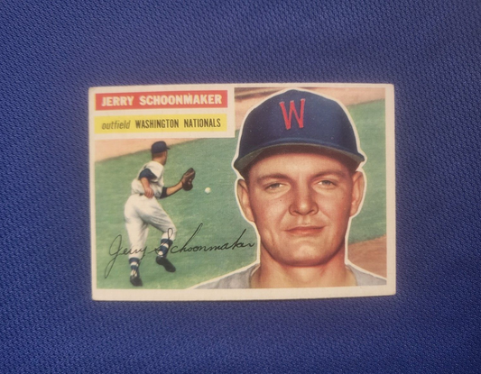 1956 TOPPS JERRY SCHOONMAKER WASHINGTON NATIONALS #216 CARD VINTAGE SET-BREAK