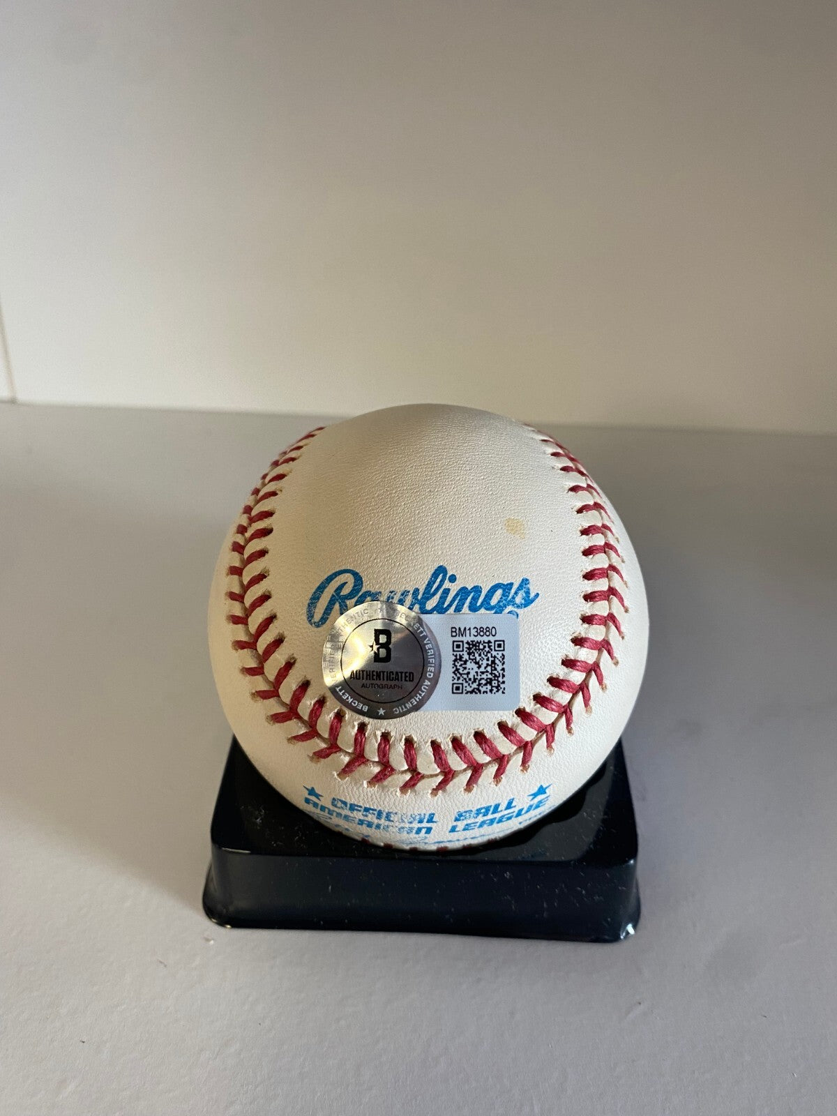 TERRY STEINBACH A'S/TWINS SIGNED AUTOGRAPHED A.L. BASEBALL BECKETT AUTH