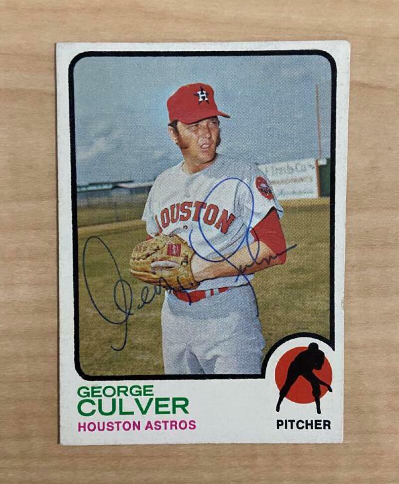 GEORGE CULVER HOUSTON ASTROS SIGNED AUTOGRAPHED 1973 TOPPS CARD #242 W/COA