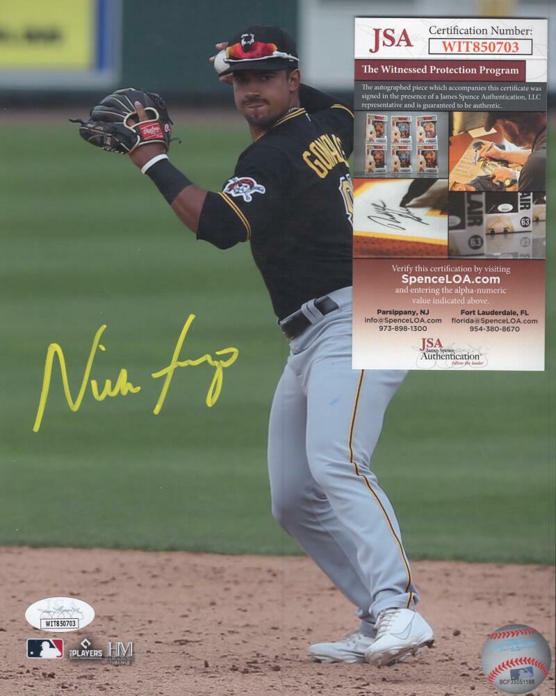 NICK GONZALES PITTSBURGH PIRATES SIGNED 8X10 PHOTO JSA WITNESS WIT850703