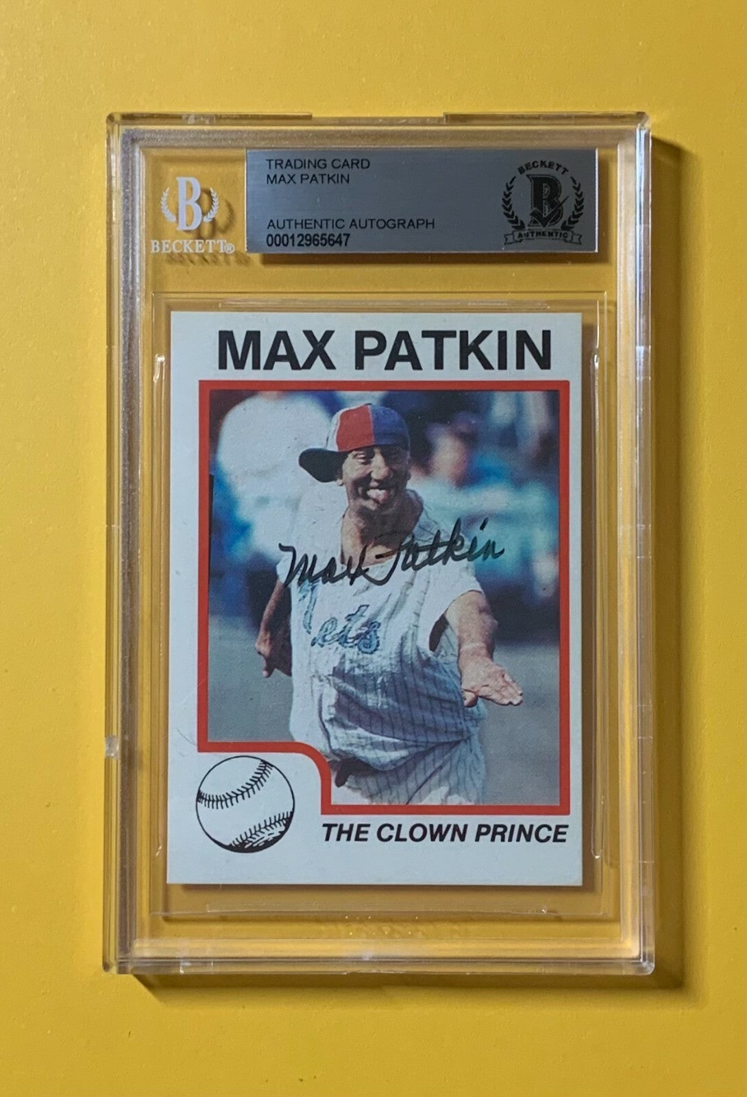 MAX PATKIN THE CLOWN PRINCE BECKETT AUTHENTIC AUTO 