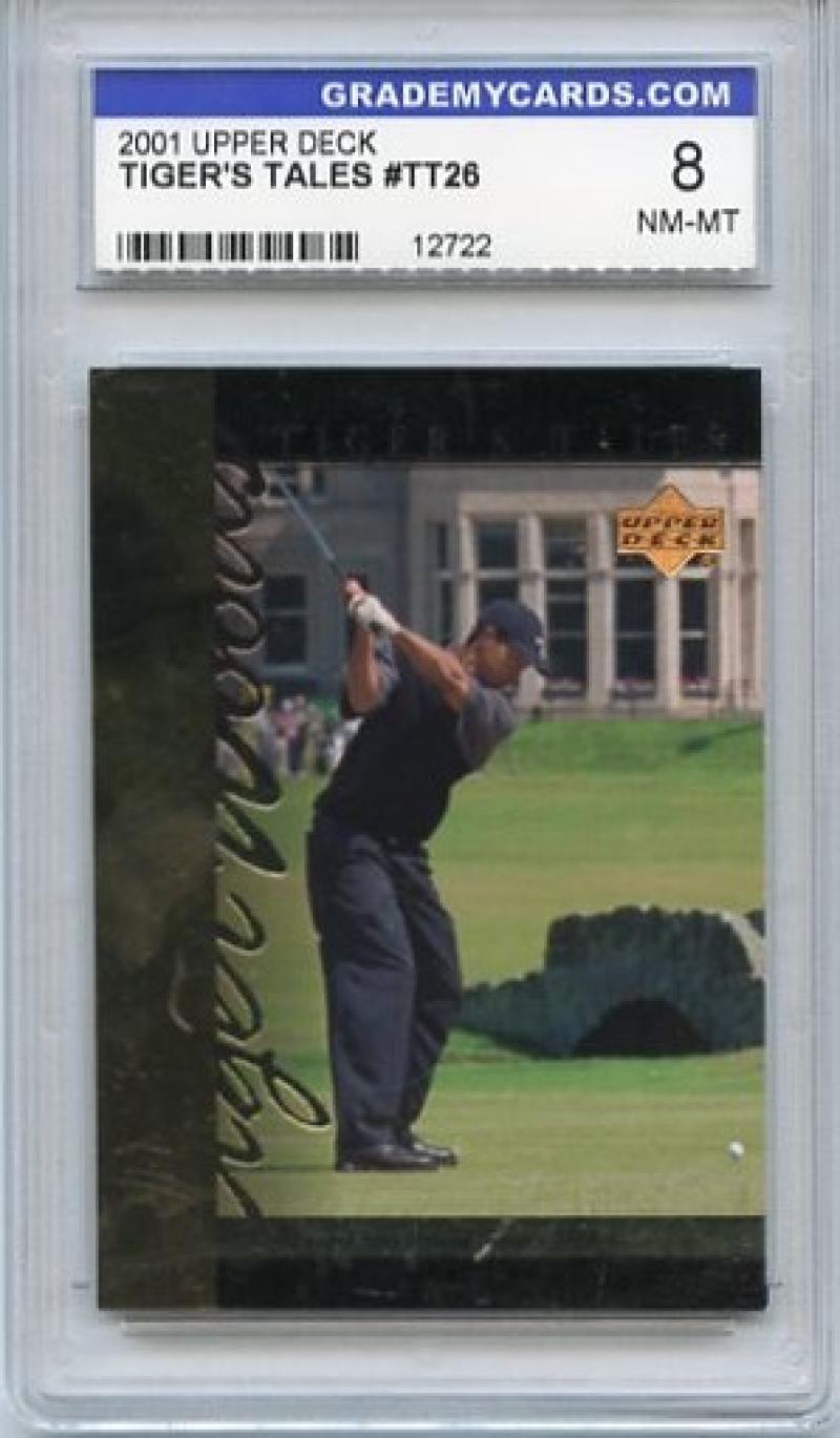 2001 UD TIGER WOODS GRADEMYCARDS.COM GRADED 8 GEM MINT