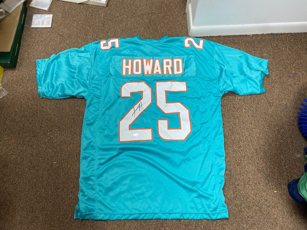 XAVIEN HOWARD #25 MIAMI DOLPHINS SIGNED AUTOGRAPHED CUSTOM TEAL JERSEY JSA AUTH