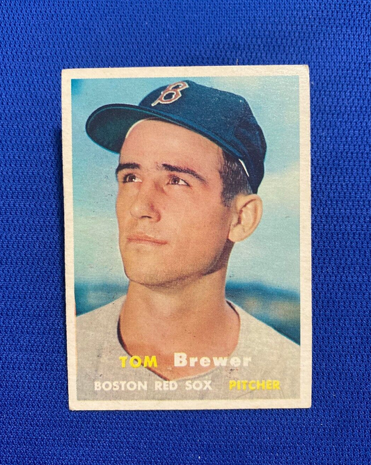 1957 TOPPS TOM BREWER BOSTON RED SOX #112 CARD VINTAGE SET-BREAK