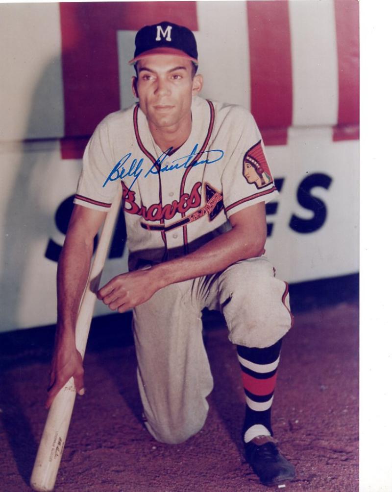 BILLY BRUTON MILWAUKEE BRAVES SIGNED AUTOGRAPHED 8x10 PHOTO W/COA