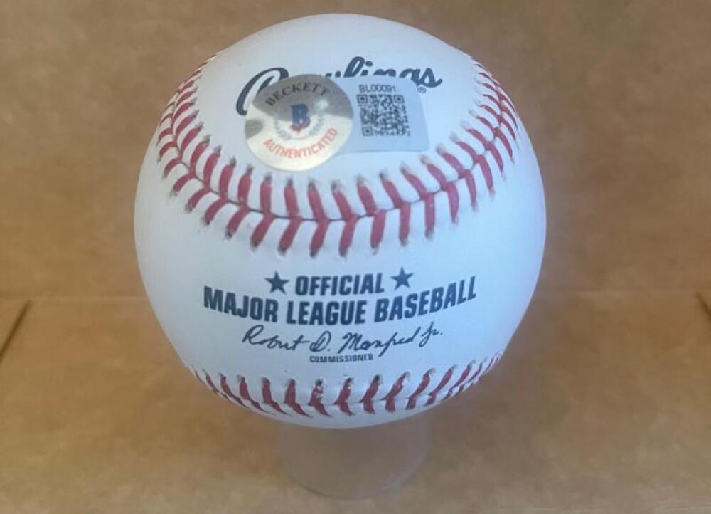 DUKE SIMS INDIANDS 1964-70 SIGNED AUTO M.L. BASEBALL BECKETT AUTH