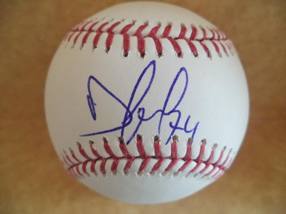 DOMINGO LEYBA ARIZONA DIAMONDBACKS SIGNED AUTOGRAPHED M.L. BASEBALL W/COA