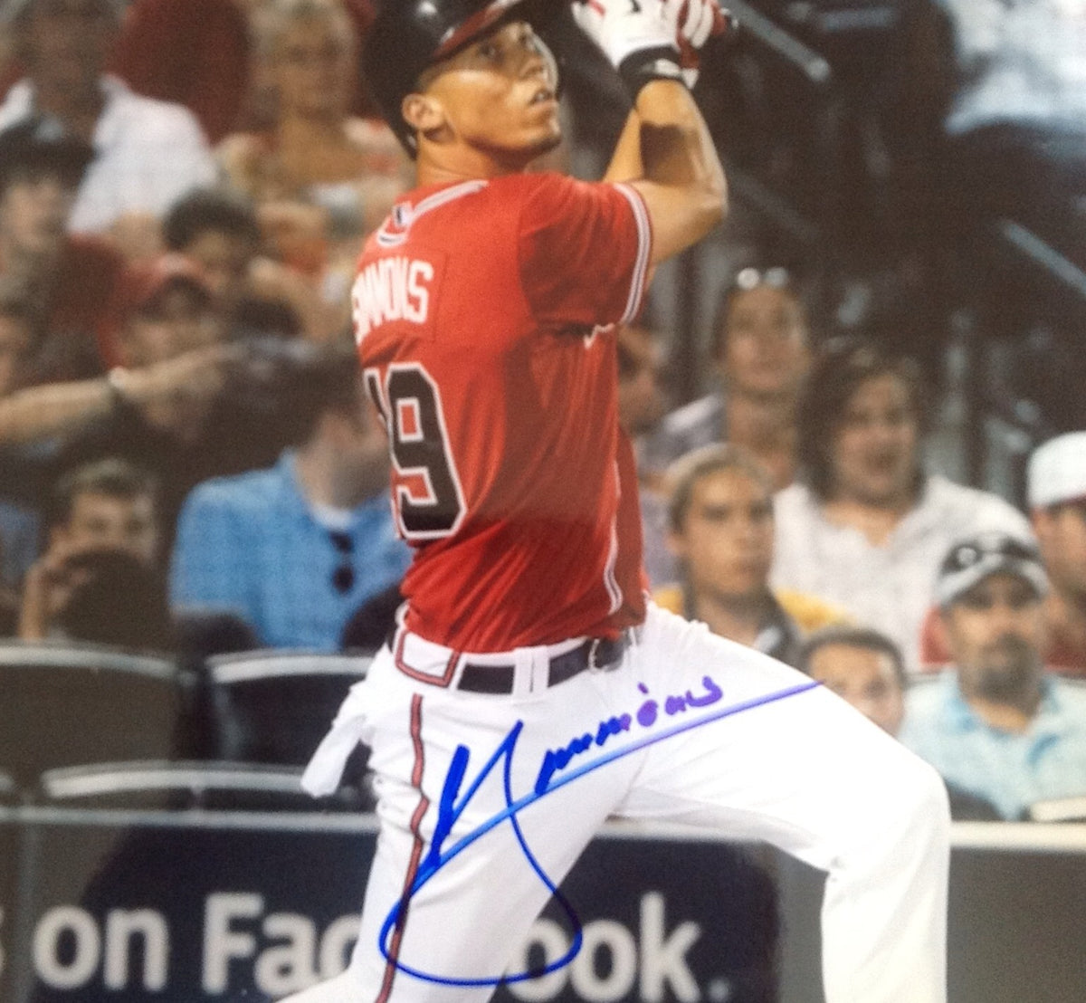 ANDRELTON SIMMONS ATLANTA BRAVES SIGNED 8x10 PHOTO WITH PHOTO PROOF