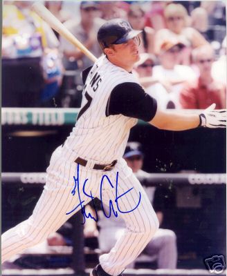 GARRETT ATKINS COLORADO ROCKIES SIGNED 8X10 PHOTO W/COA