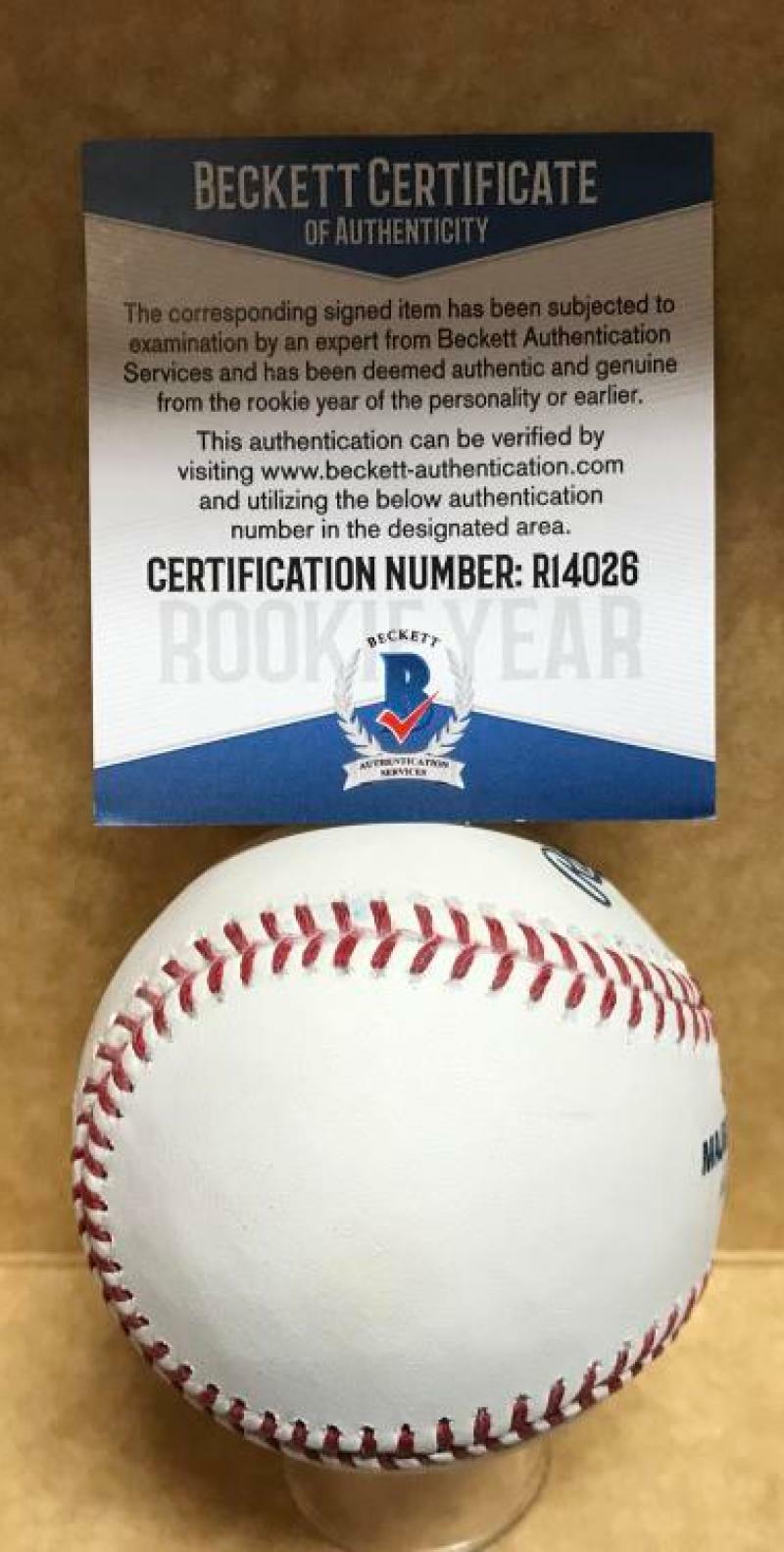 AUSTIN ALLEN SAN DIEGO PADRES ROOKIE YEAR SIGNED M.L. BASEBALL BECKETT R14026