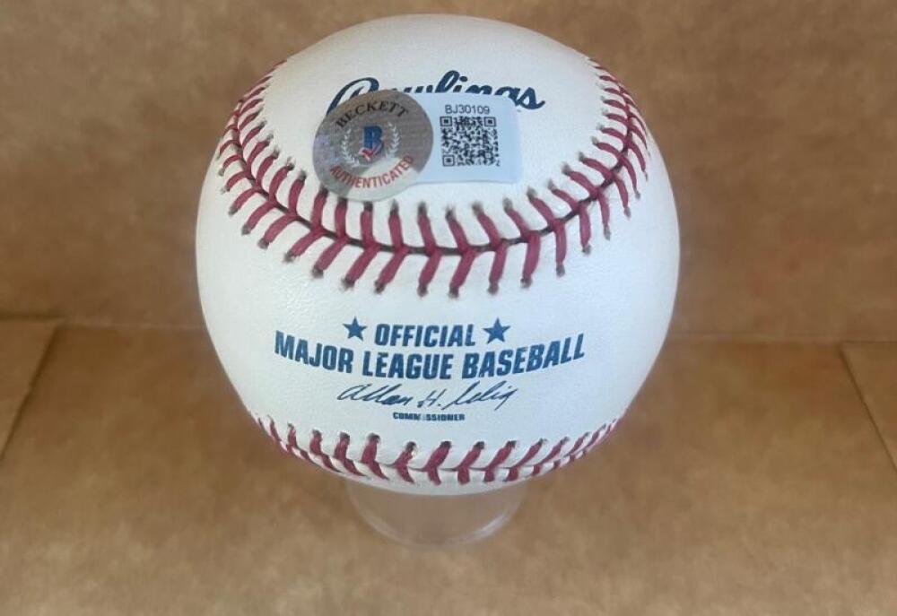 JEFF BAGWELL ASTROS SIGNED AUTOGRAPHED M.L. BASEBALL BECKETT AUTH
