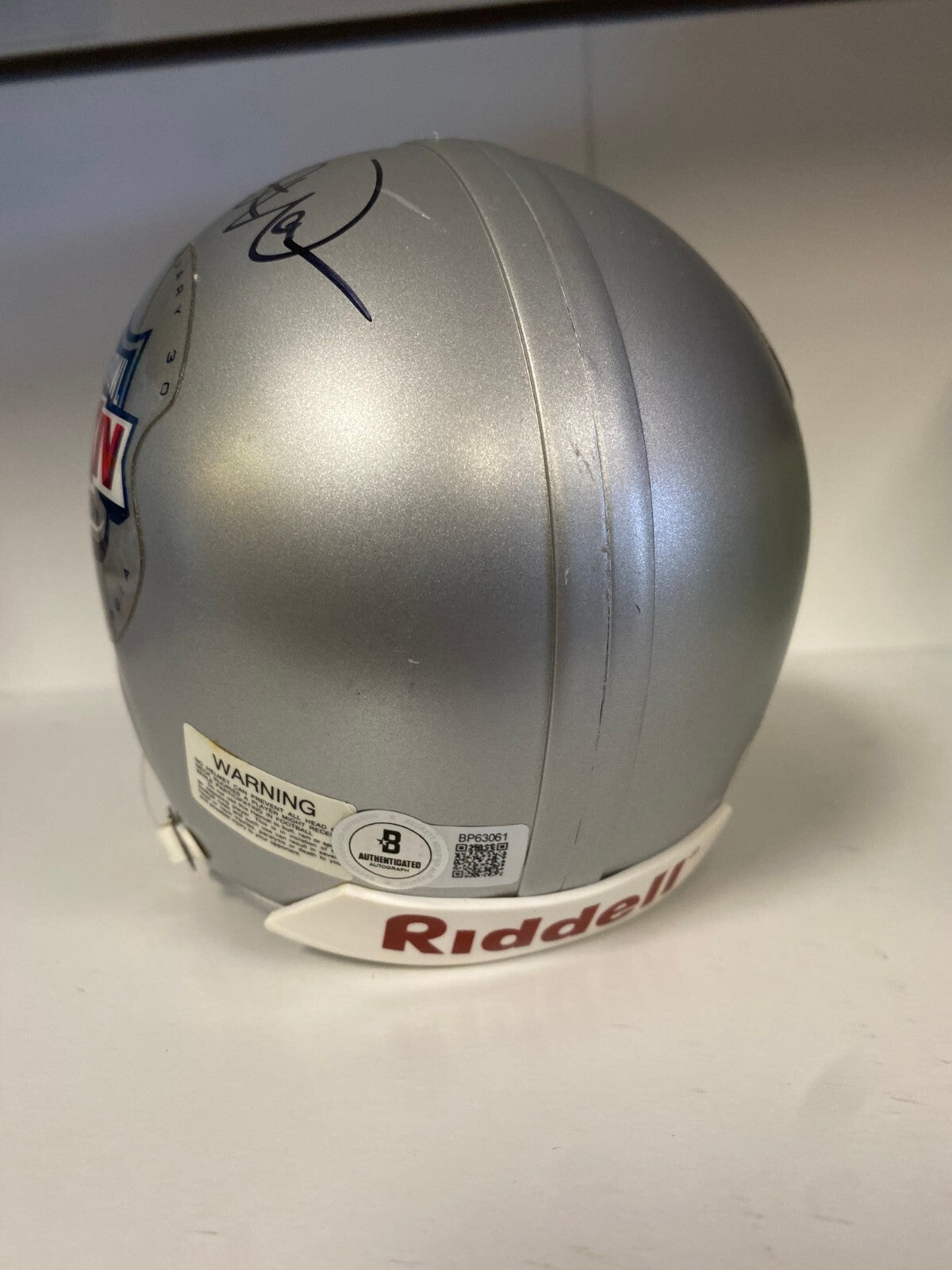 KURT WARNER SUPER BOWL XXIV SIGNED AUTOGRAPHED AUTHENTIC MINI HELMET BECKETT BAS