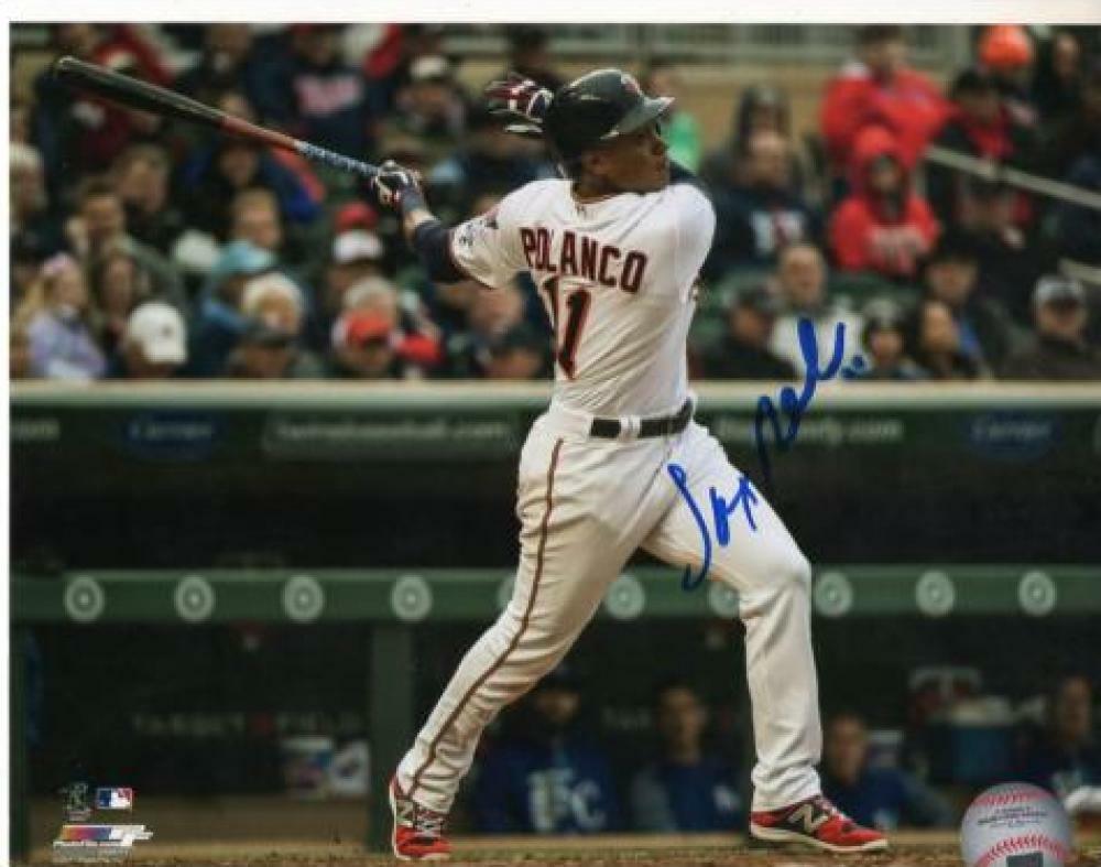 JORGE POLANCO MINNESOTA TWINS ACTION SIGNED AUTOGRAPHED 8X10 W/COA
