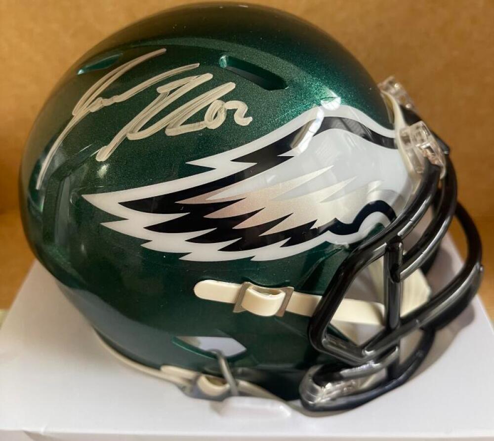 JASON KELCE EAGLES SIGNED AUTOGRAPHED MINI HELMET WITNESS PSA