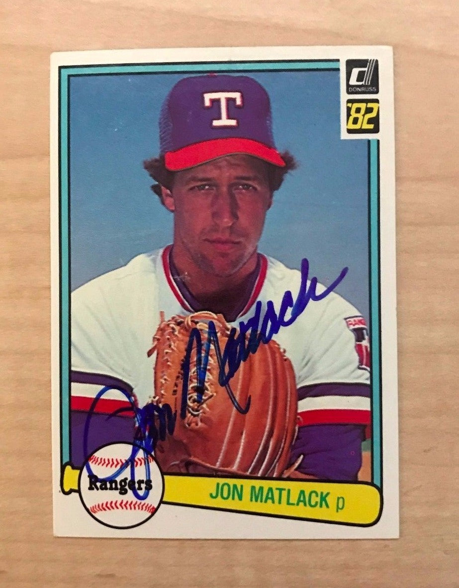 JON MATLACK TEXAS RANGERS SIGNED AUTOGRAPHED 1982 DONRUSS CARD #215 W/COA