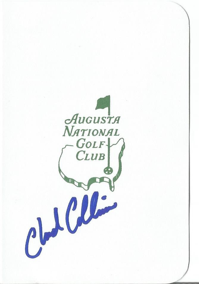 CHAD COLLINS PGA SIGNED AUTOGRAPHED MASTERS SCORECARD W/COA