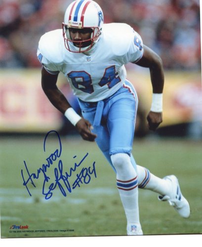 HAYWOOD JEFFERIES HOUSTON OILERS SIGNED 8X10 PHOTO COA
