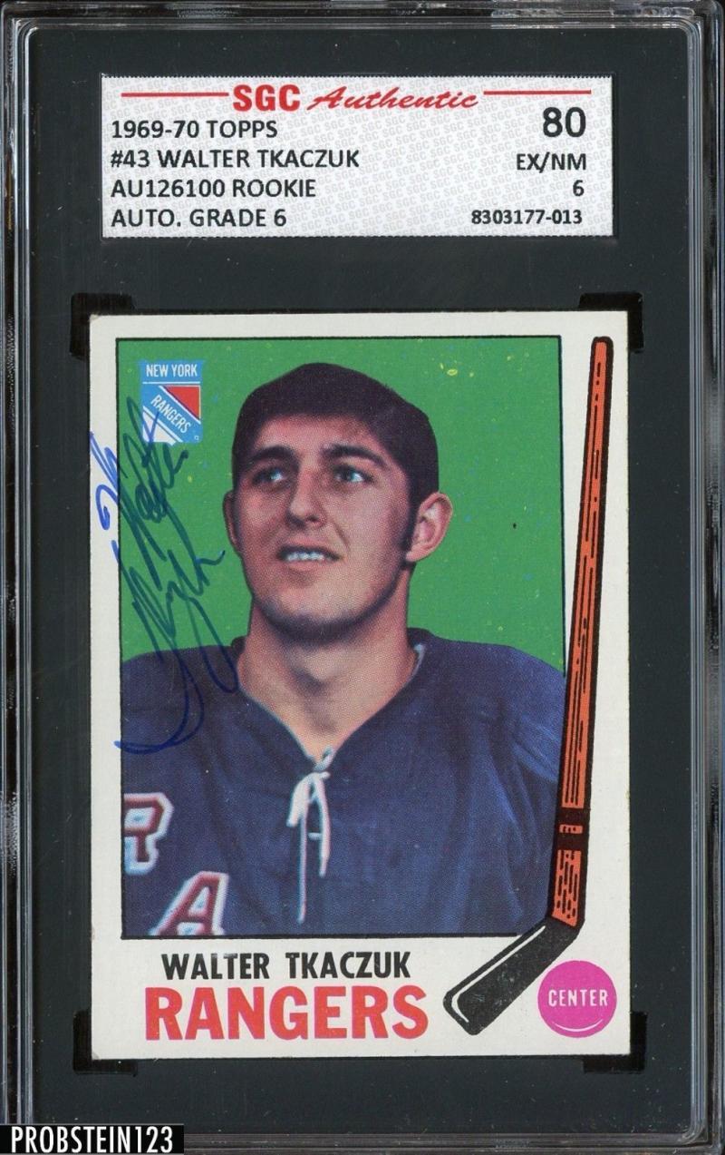 1969 Topps Hockey #43 Walter  Tkaczuk RC Rookie Signed AUTO SGC AUTHENTIC
