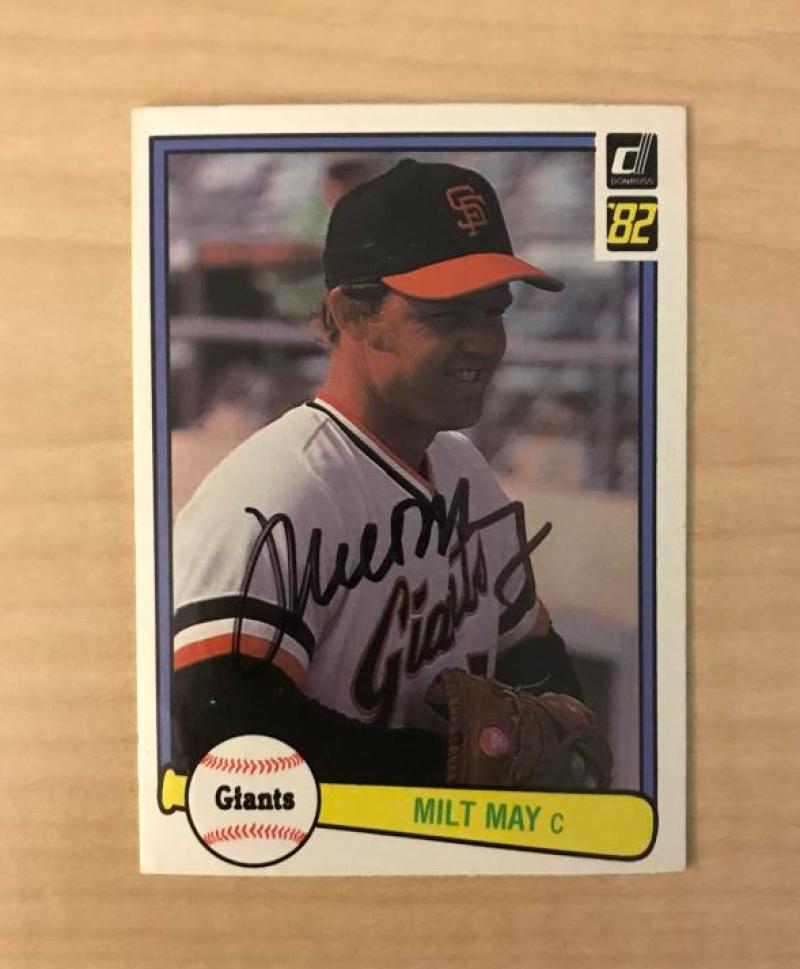 MILT MAY SAN FRANCISCO GIANTS SIGNED AUTOGRAPHED 1982 DONRUSS CARD #503 W/COA 