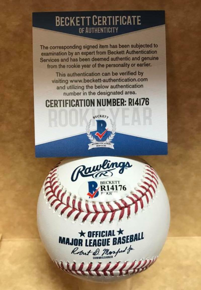 CONNOR MARABELL CLEVELAND INDIANS ROOKIE SIGNED M.L. BASEBALL BECKETT R14176