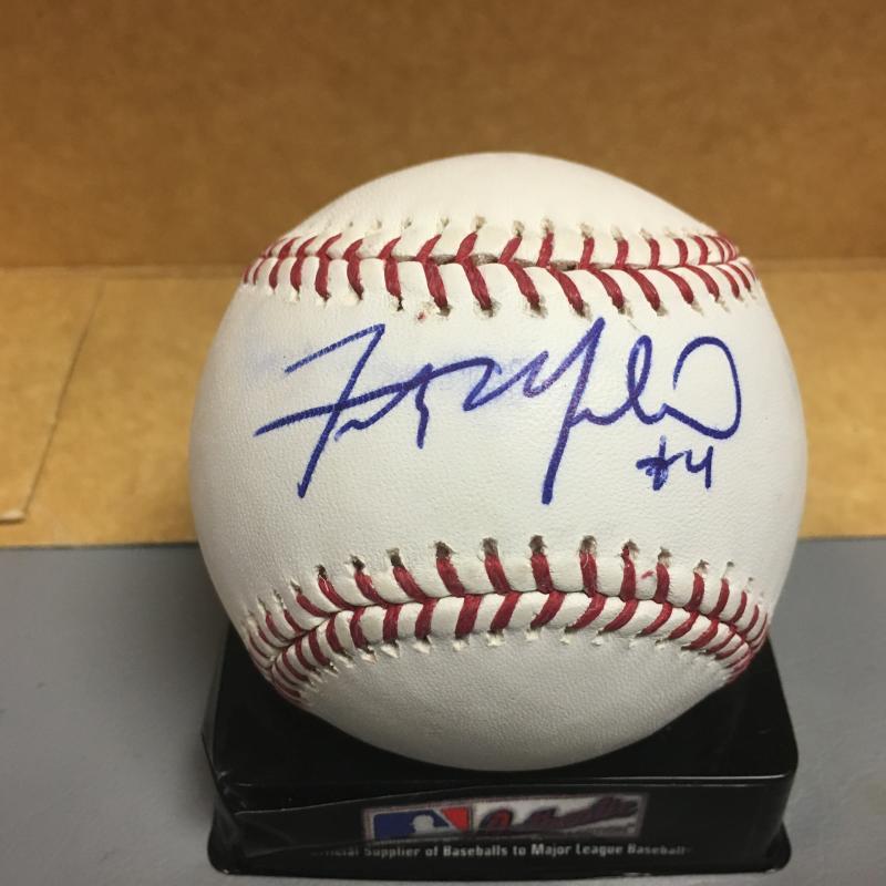 FRANK MENECHINO A'S /BLUE JAYS M.L. SIGNED BASEBALL W/COA