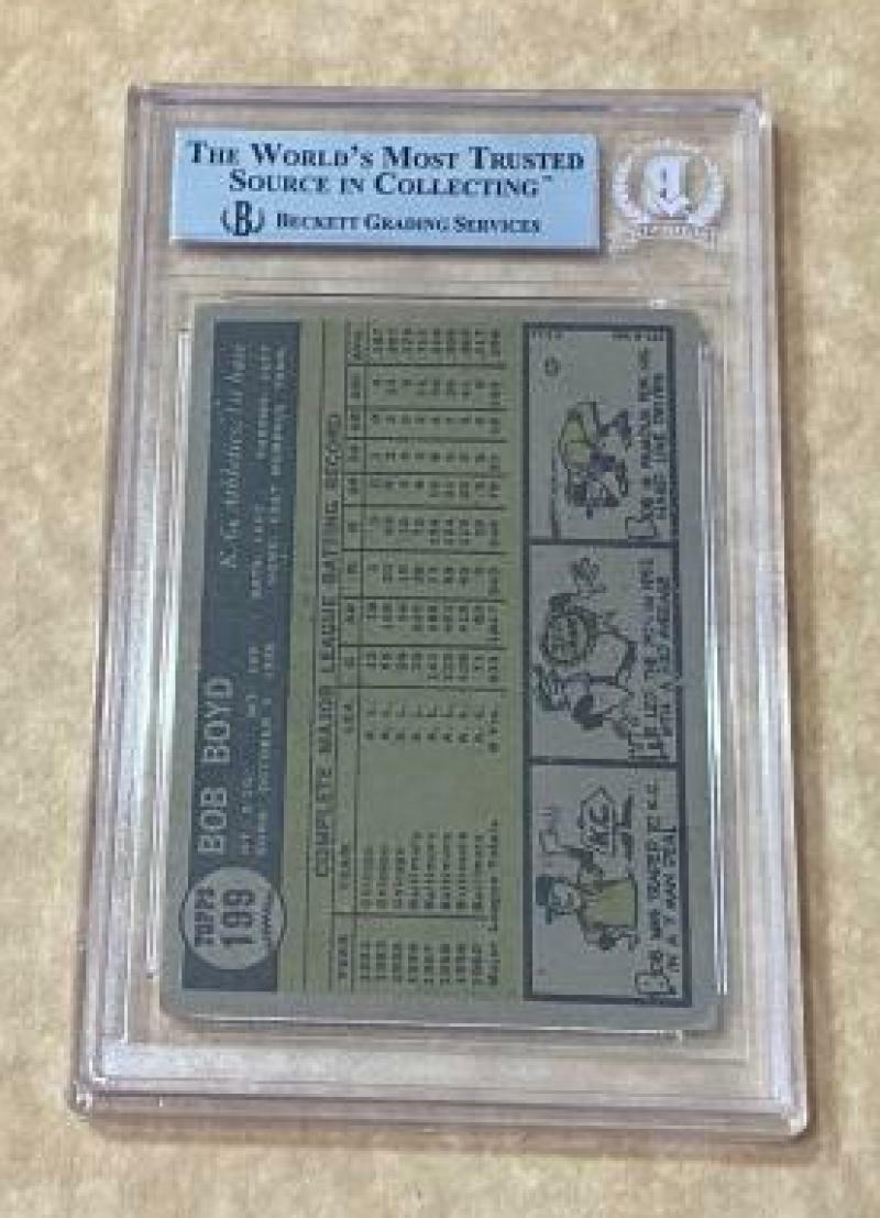 1961 TOPPS BOB BOYD #199 A'S SIGNED CARD BECKETT AUTHENTIC AUTO VINTAGE