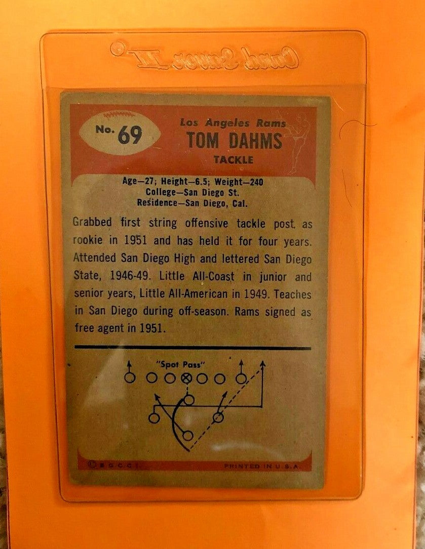 1955 BOWMAN TOM DAHMS #69 LOS ANGELES RAMS